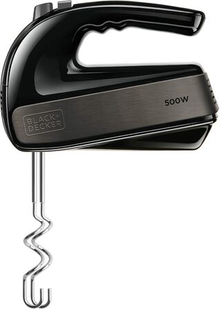Міксер BLACK+DECKER BXMX500E 500Вт, 5 швидкостей, турборежим, 2 вінчики, 2 гаки, знімні насадки