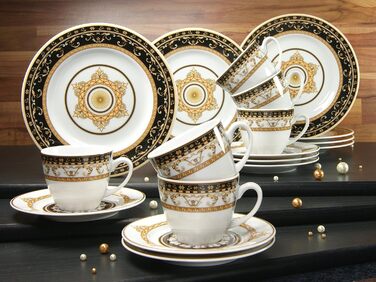 Кавовий сервіз Creatable Majestosa, 18 предметів, порцеляна, чорний, 42x25x20 см
