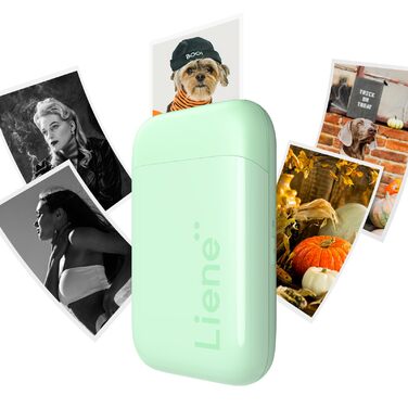 Liene Pearl K100 Міні-фотопринтер для смартфонів: миттєвий друк, Bluetooth 5.0, сумісний з iOS та Android, 5 листів Zink паперу в комплекті (білий)