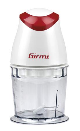 Подрібнювач Girmi TR01 350 Вт, сталеві ножі, імпульсний режим, 500 мл, білий/червоний
