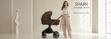 Дитячий візок 2в1 Adamex Spark, колір Chocolate Brown (шоколадний)