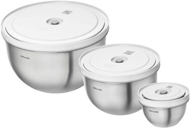 Набір ZWILLING Fresh & Save: контейнери для зберігання продуктів з вакуумним насосом, 9 шт., нержавіюча сталь, M-18 см, L-24 см
