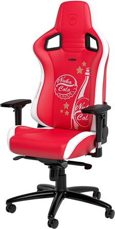 Ігрове крісло noblechairs Epic Nuka Cola, ергономічне, офісне, PU-шкіра, з підголівником та поперековою підтримкою, для користувачів до 120 кг і 185 см, спеціальна серія