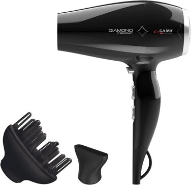 Фен для волосся Gama Italy Professional GH0301, чорний, професійний