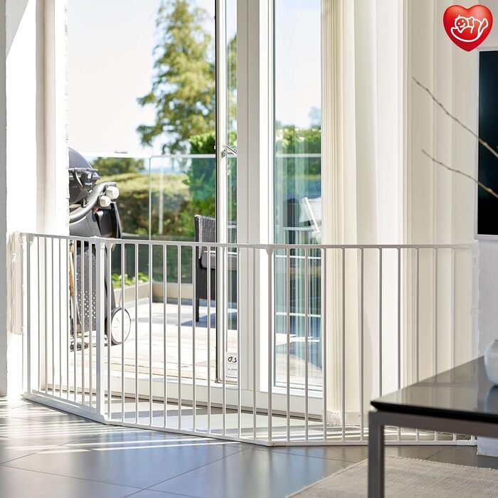 Захисний бар'єр BabyDan Flex L 90-223 см, білий - дитячий бар'єр, сітка для тварин, вироблено в Данії