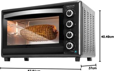 Міні-піч Cecotec Bake&Toast 1090 White 46л з грилем та таймером 60 хв, 1000 Вт, до 230°C