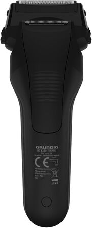 Чоловіча електробритва GRUNDIG MS 6330, 60 хв роботи, висувний тример, 3-різальний блок, 74% перероблений пластик, для подорожей, чорна