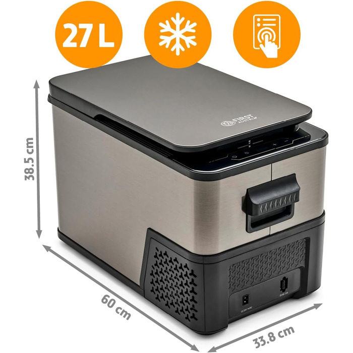 Автомобільний компресорний холодильник First Austria 38 л (-20°C) 12/24/230V Dark Steel