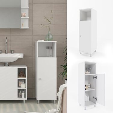 Пенал для ванної Vicco Fynn, білий, 30x95 см, шафа для зберігання