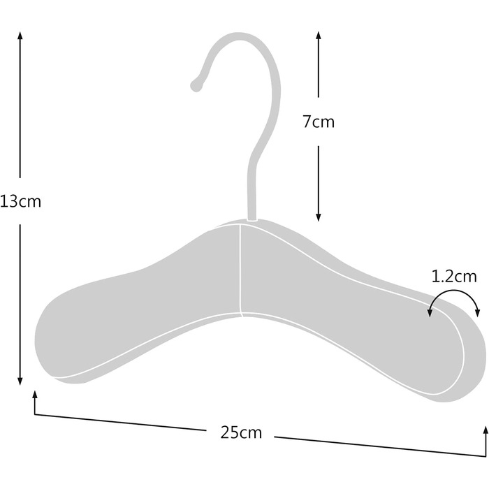Дитячі дерев'яні вішалки Hangerworld, 12 шт., з хромованим гачком 360°, 25 см, натуральний колір, для немовлят і дітей