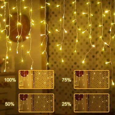 LED гірлянда 352 світлодіоди, 10 м, 11 режимів, IP44, мідний дріт, для дому, саду, вечірки, весілля, Різдва, кімнати, патіо, штори, з пультом, таймер