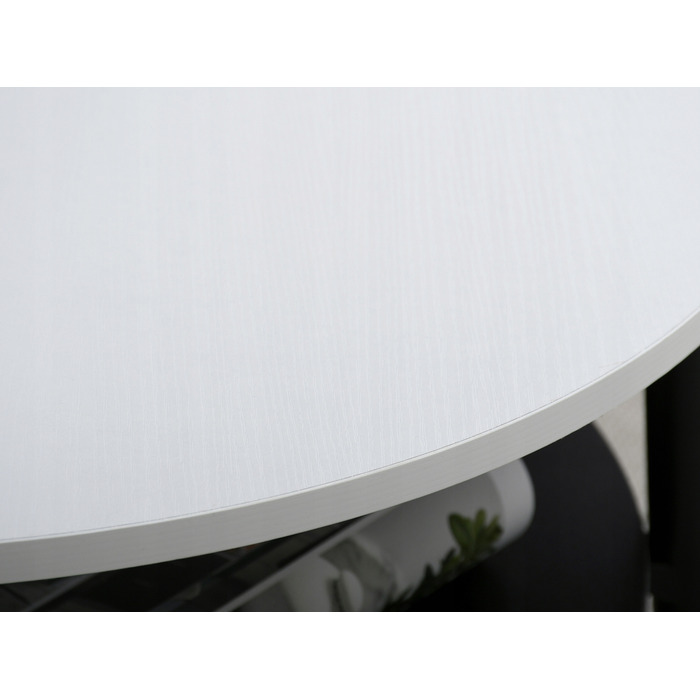 Круглий кавовий столик Mebel-Partner, 60 x 60 x 45 см, білий/чорний