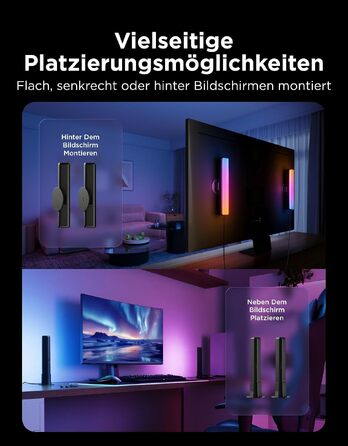 Світлодіодні LED-панелі Govee RGBICWW для підсвічування ТБ та ігрової зони, чорні
