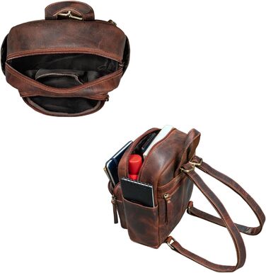 Жіночий міні-рюкзак STILORD Gerda з натуральної шкіри, вінтажний міський daypack, компактний стильний рюкзак для міста, колір: коньяк (Porto), преміум якість