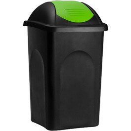 Сміттєвий бак Stefanplast з маятниковою кришкою 60 л чорний/зелений