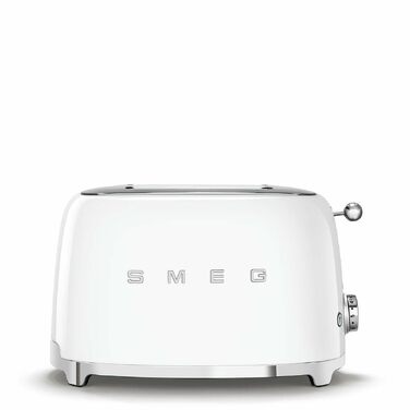 Тостер Smeg TSF01CREU Білий, 2 відділення, 6 рівнів підсмажування, функція розморожування та підігріву, 950 Вт