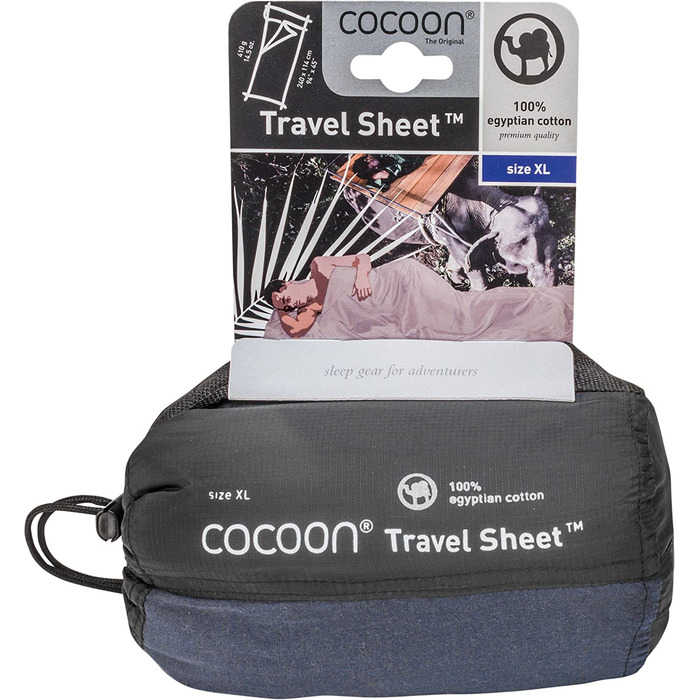 Кокон-спальний мішок Cocoon Travel Sheet єгипетська бавовна синій 240x114 см