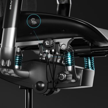 Офісне крісло Diablo Brave V-Kinetic, ергономічне, з підставкою для ніг, 5D підлокітниками, сітчастою спинкою, підтримкою попереку, регульоване, до 120 кг, чорне, 126x70x70 см