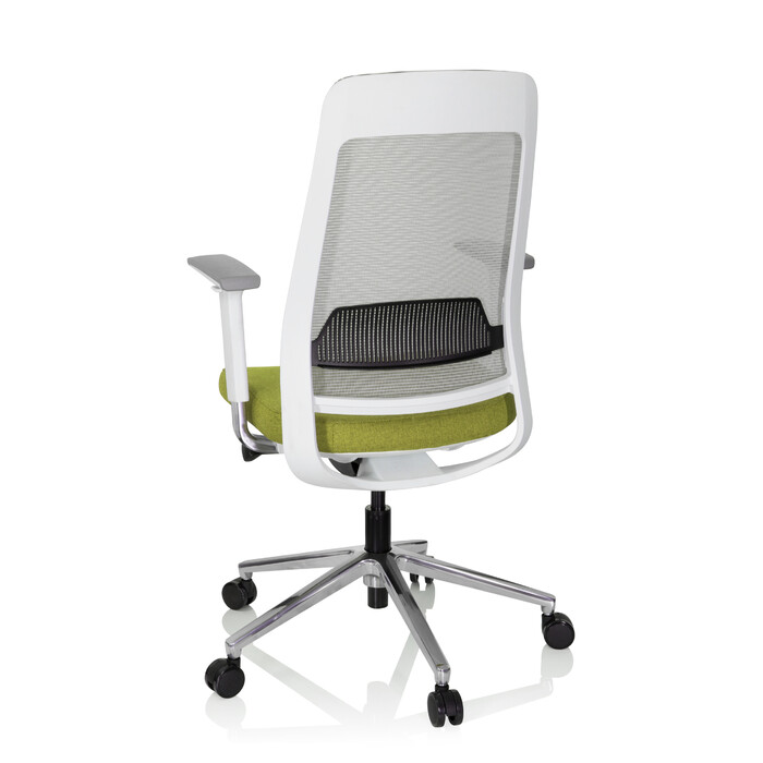 Офісне крісло / поворотне крісло CHIARO T2 WHITE сітка / тканина сіра / зелена hjh OFFICE