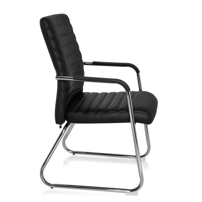 Крісло для конференцій / крісло для полозів / крісло STEEL V PU black hjh OFFICE