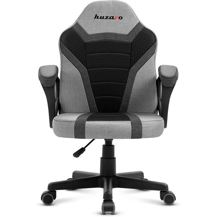 Дитяче ігрове крісло Huzaro Ranger 1.0, сіре, ергономічне, з підлокітниками, регулюванням висоти, сітка, гумові колеса, для геймерів та навчання
