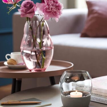 Ваза Villeroy & Boch Rose Garden 20 см рожева, скляна ваза для квітів, декор для дому та столу, кришталь