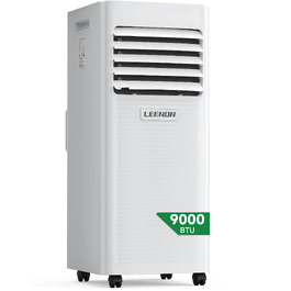 Мобільний кондиціонер LEENON 9000 BTU 4-в-1: охолодження, осушення, вентиляція, нічний режим. 2.6 кВт, білий. Для приміщень до 35 м²