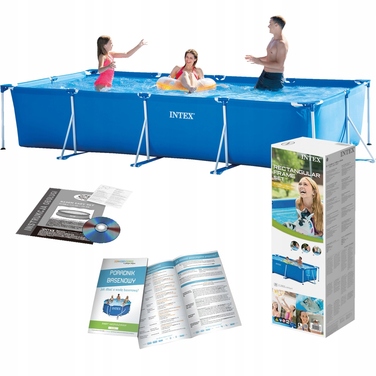 Каркасний прямокутний садовий басейн Intex 450x220x84 см, арт. 28273