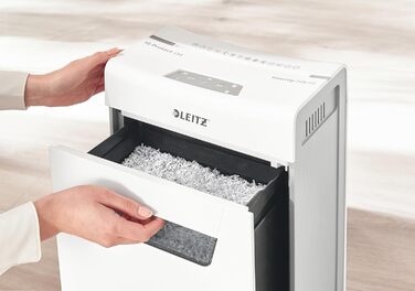 Leitz IQ 10X Premium Protect: Шредер для документів P4, 8 листів, частинковий різання, білий, для офісу та дому, сертифікований TÜV+GS