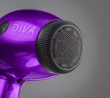 Фен для волосся DIVA Pro Styling Ultima 5000 Pro, 2200 Вт, 4 режими нагріву, 2 швидкості, функція холодного повітря, фіолетовий
