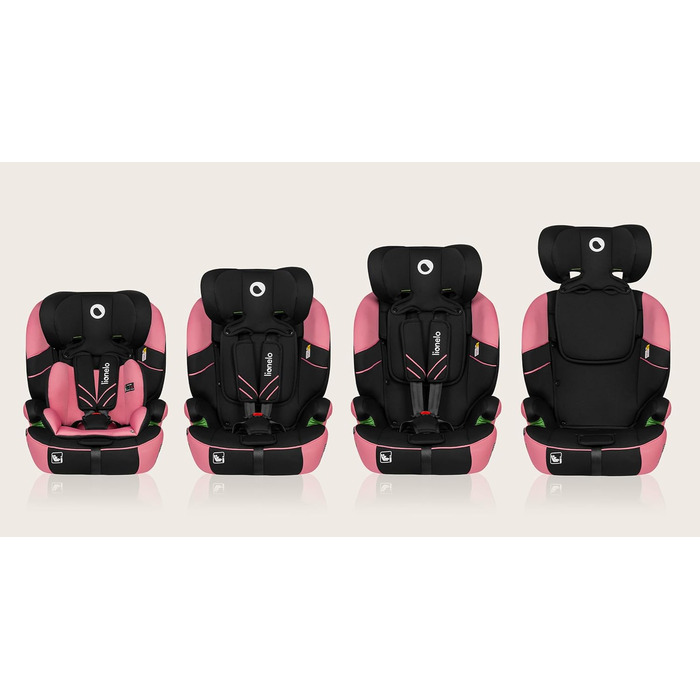 Автокрісло Lionelo Levi One I-Size 76-150 см, Група 1 2 3, Рожеве (R129 i-Size)