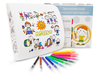 Подушка-розмальовка до крісла (memory foam) з фломастерами