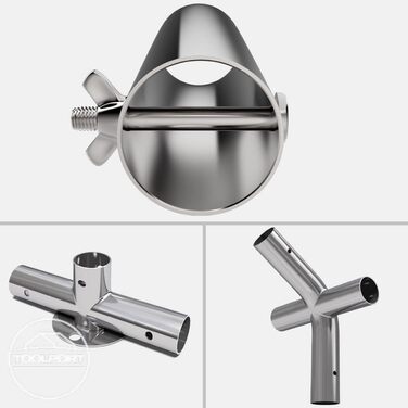 Намет для вечірок TOOLPORT 3x6 м, вогнестійкий, преміум-якість, сіро-білий, 100% водонепроникний з підлогою