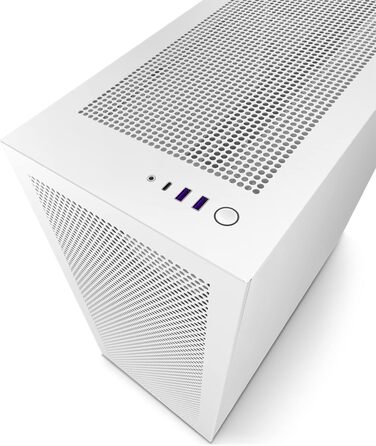 Корпус для ПК NZXT H7 Flow ATX Mid-Tower, білий, скляна та сітчаста панелі, USB-C, підтримка водяного охолодження, ігровий