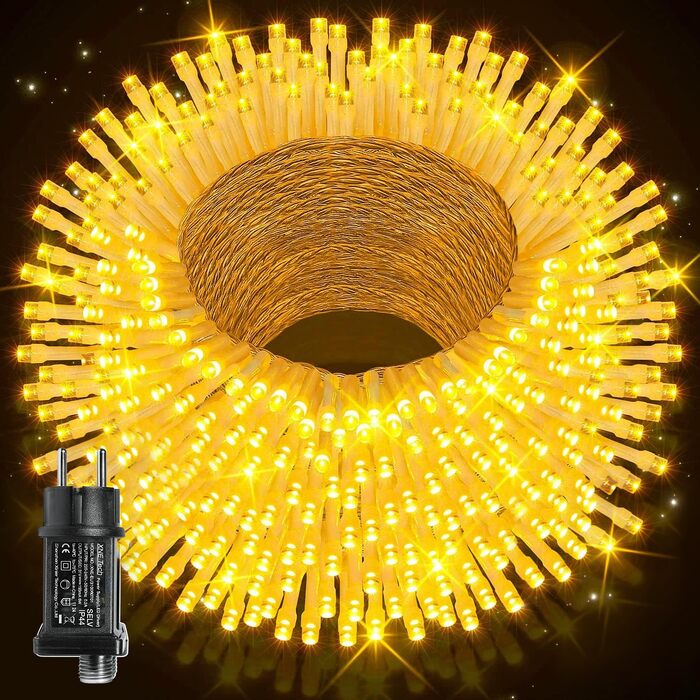 Світлодіодна гірлянда Ollny 50м, 500 LED ліхтарів, водонепроникна IP44 для вулиці та дому з вилкою