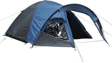 Намет yourGEAR Posada для 4 осіб, купольний, з вікном, тамбуром 2,8 м², вентиляцією, москітною сіткою, водонепроникний 3000 мм, синій/сірий, для туризму