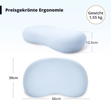 Подушка для сидіння EGOHOME з піни з ефектом пам'яті для спини та куприка (65x40 см) - дихаюча, для офісного крісла, вага 70-90 кг, знімний чохол