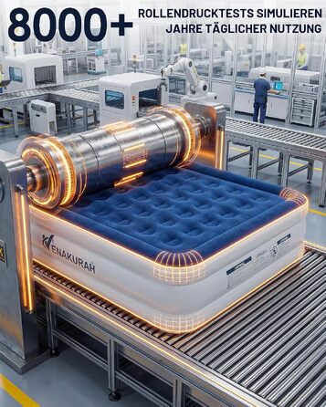 Повітряний матрац для 2 осіб 203x152x46 см з вбудованим електричним насосом, самонадувний матрац для дому та кемпінгу