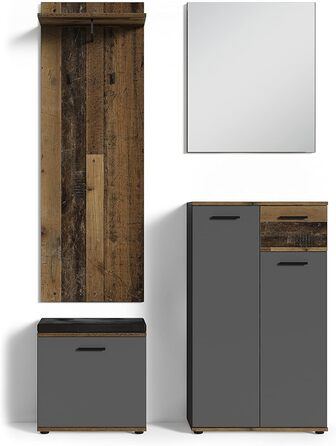 Настінне дзеркало byLIVING Jakob, антрацит, 60x70 см, сучасний дизайнерський дзеркальний декор для передпокою та ванної кімнати