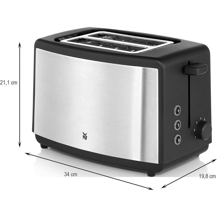 Чайник електричний Melitta Prime Aqua 1.7л нержавіюча сталь, 2200 Вт + Тостер WMF Bueno Edition нержавіюча сталь, 2 відділення, 800 Вт