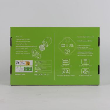 Портативний душ для кемпінгу Spopal 6000mAh з насосом і термометром, чорний, набір з душовою насадкою та 2-метровим шлангом для саду, авто, пляжу, домашніх тварин