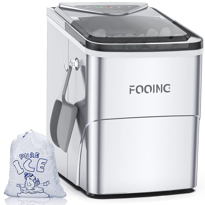 Льодогенератор побутовий з автоочищенням 15 кг/24год, срібний - Ice Maker для дому та офісу