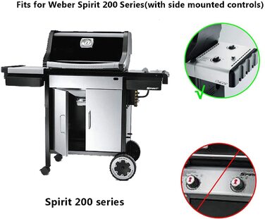 Чохол Onlyfire для гриля Weber Spirit E310/E320/S310/S320, водонепроникний і міцний чохол для газового гриля Weber 7139, серії Spirit II, Spirit 300, Spirit 200 (до 2012), чорний