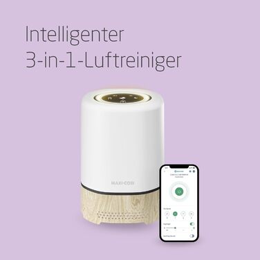 Maxi-Cosi Clean 3-в-1 очищувач повітря для дитячої кімнати, HEPA H13, для алергіків, з народження, сумісний з Alexa та Google Assistant, частина Connected Home