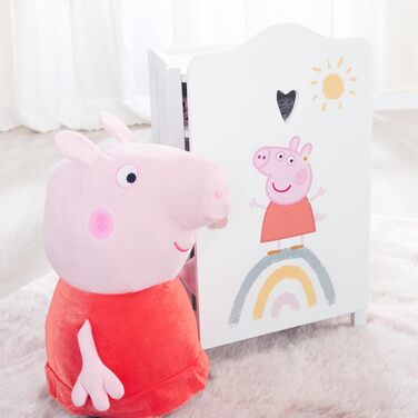 Дитяча шафа для лялькового одягу Peppa Pig, дерев'яна, біла, з малюнком з мультсеріалу, меблі для ляльок, для зберігання аксесуарів