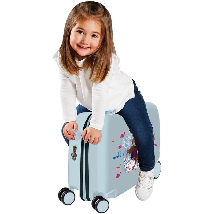 Дитяча валіза Disney Frozen «Довіряй своїй мандрівці», 50x38x20 см, синя, жорсткий корпус ABS, кодовий замок, 38 л, 2,1 кг, 4 колеса, ручна поклажа