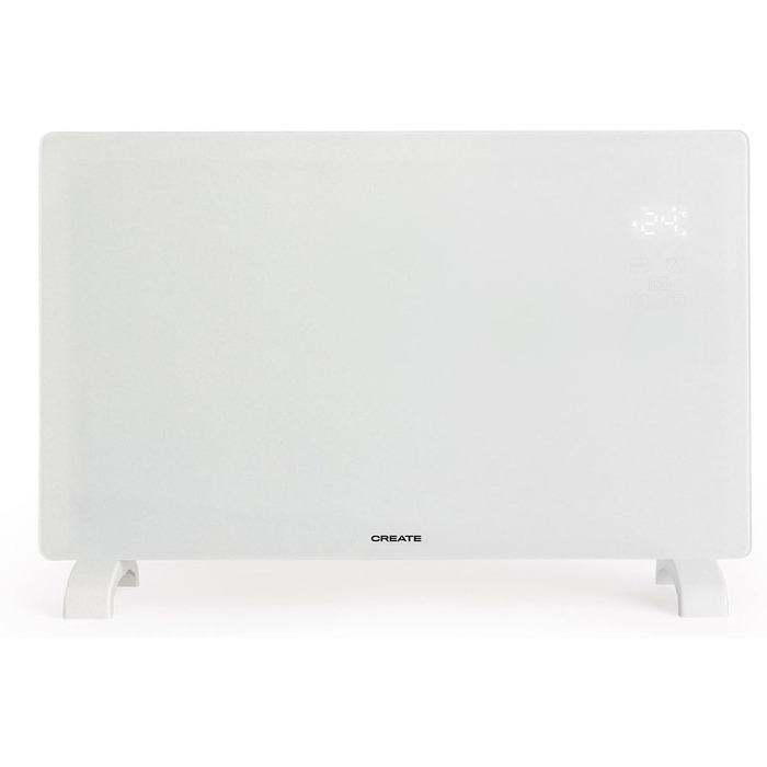 Електричний скляний конвектор CREATE/WARM CRYSTAL 2500W, Wi-Fi, тиха робота, чорний