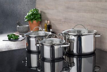Каструля axentia Pado з кришкою, нержавіюча сталь, індукційна, 3 л, 20 см