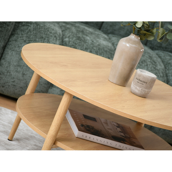 Круглий кавовий столик Mebel-Partner, 80 x 80 x 45 см, колір дуб