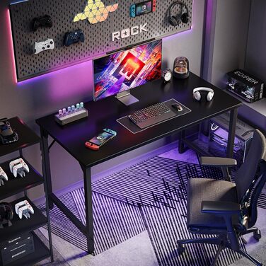 Комп'ютерний стіл Grandder для дому та офісу, письмовий стіл для навчання та дітей, ігровий стіл для ПК з регульованими ніжками, 100 x 50 см, чорний
